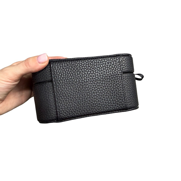 Black Pebbeled Faux Leather Travel Jewelry Organizer - Picture 8 of 11